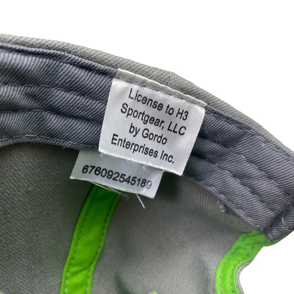 dub H3 Headwear Cap Hat Snapback Flat‎ Bill Black Grey Green Wool Blend - Picture 6 of 10